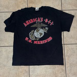 Vintage marines t shirt Americas 911 xl